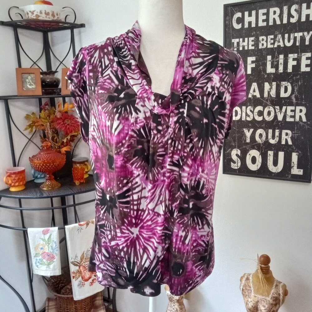 Purple and Black Women's Top